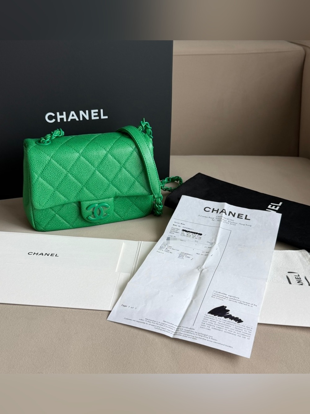 Auth CHANEL Quilted Caviar Incognito Mini Flap Crossbody Bag